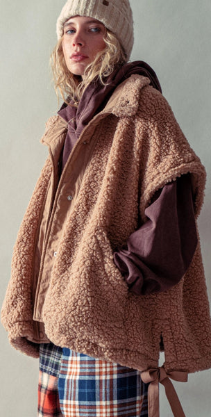 Oversized Sherpa Fleece Boho Western Layering Vest