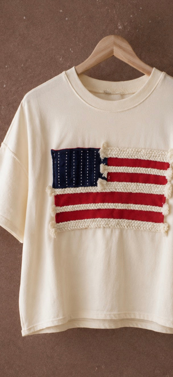 United We Stand Braided Flag Tee