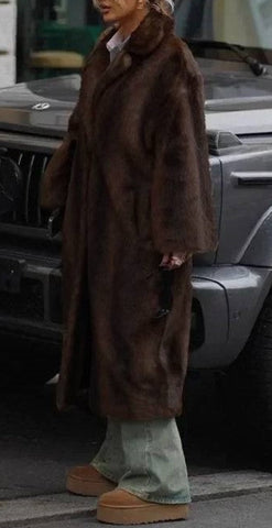 Teddy Bear Faux Fur Trench Coat