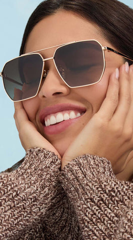 DIFF Berkley - gold brown gradient polarized sunglasses