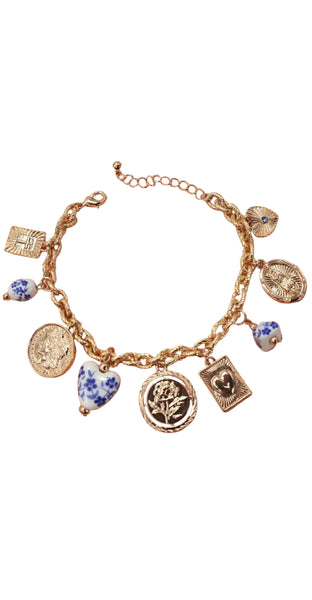 Blue Willow Charm Bracelet