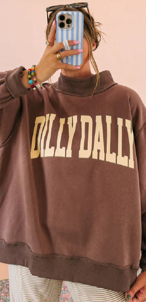 Dilly Dally Mock Neck Sweatshirt