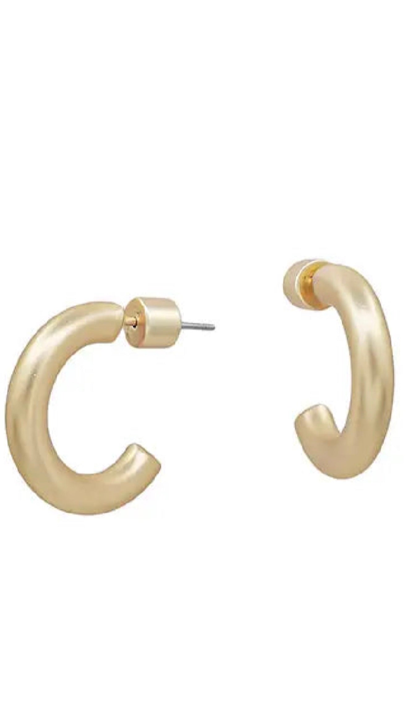 Lucy Matte Petite Gold Hoops