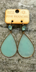 Pink Panache Aqua and Mint Oval Earrings