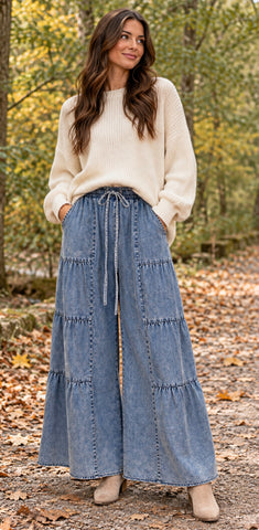 Distressed Corduroy Culotte Pants - 3 Colors