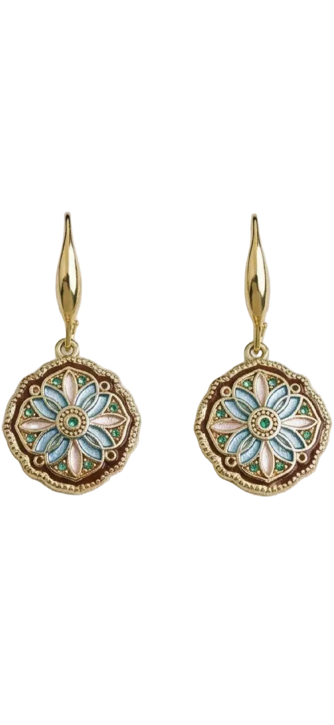 Enamel Drip Art Dangle Earrings