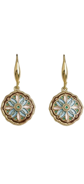 Enamel Drip Art Dangle Earrings