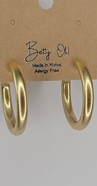 Matte Gold Hoops