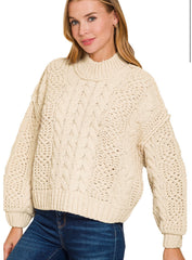 Classic Carol Cable Sweater - 5 Colors