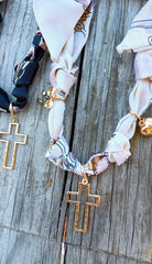 Cross, Heart, and Bow Scarf Necklaces - 2 Colors