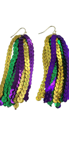 Mardi Gras Feather Earrings
