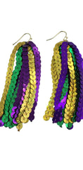 Mardi Gras Sequin Tassel Earrings