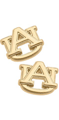 Auburn Tigers 24K Gold Plated Stud Earrings