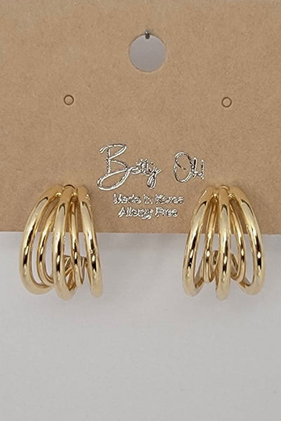 Multi-Band Gold Hoop Earrings