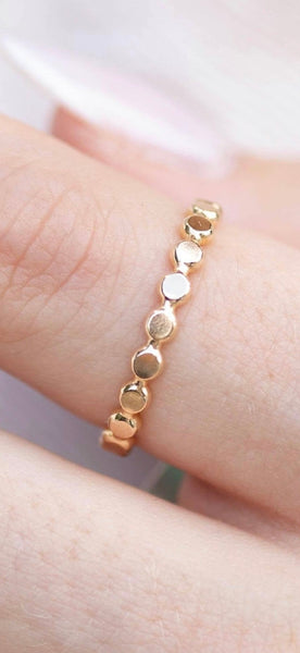 enewton classic gold 2.5mm beaded disc ring