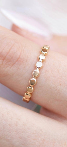 enewton 6.25" Gemstone Gold Joy Pattern 3mm Bead Bracelet - Ruby