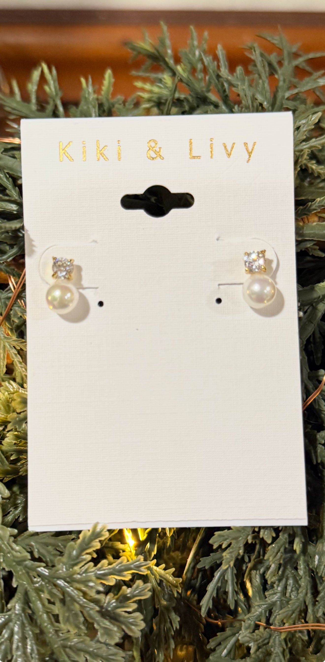 Kiki & Livy Petite Pearl and Diamond Stud Earrings