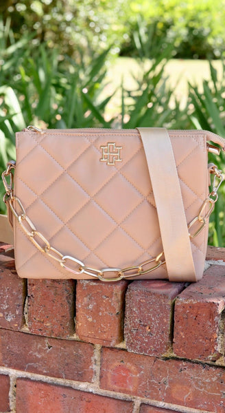 Ariana Crossbody Purse - Quilted Latte