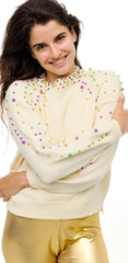 Mardi Gras Pearl Sweater