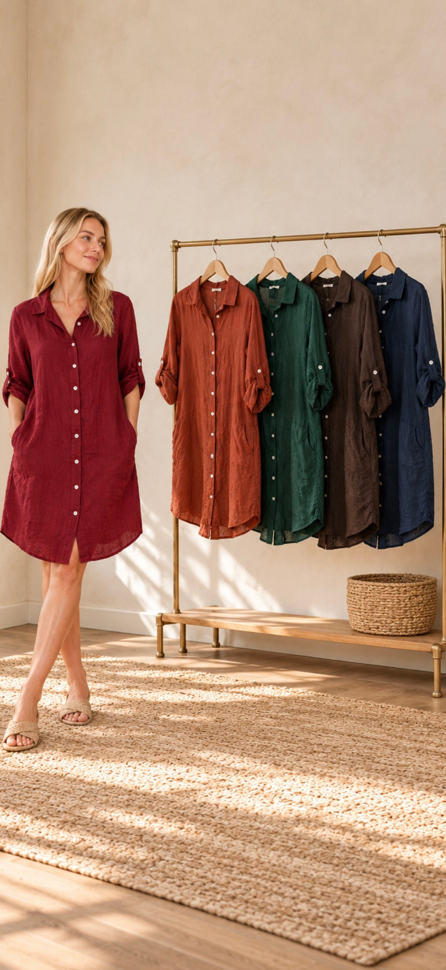 French Linen Shirtdress - 5 Colors