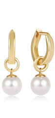 enewton huggie gold 0.5" hoop - classic pearl 8mm charm