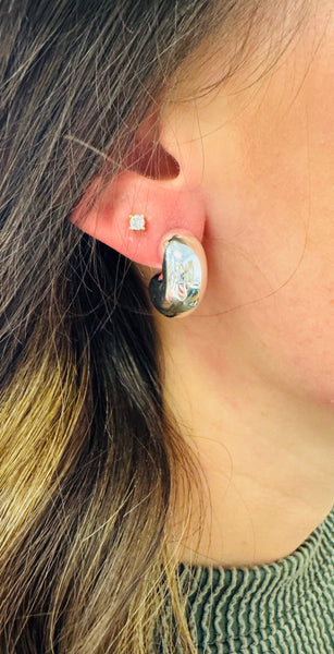 Hughie Higgie Silver Hoops