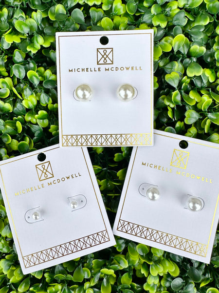 Hogan Pearl Stud Earrings - 3 Sizes