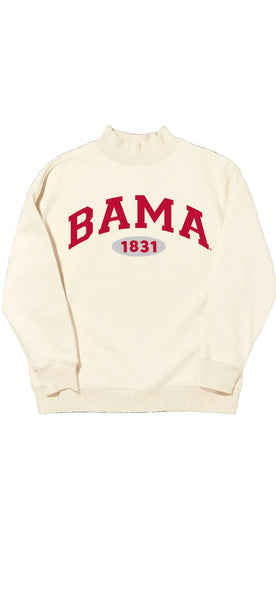 Campus Collection Mock Neck Sweatshirt - Bama 1831 Oval