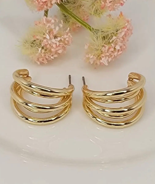 Multi-Band Gold Hoop Earrings