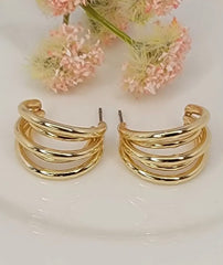 Multi-Band Gold Hoop Earrings
