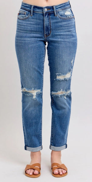 Judy Blue Destroyed Boyfriend Jeans