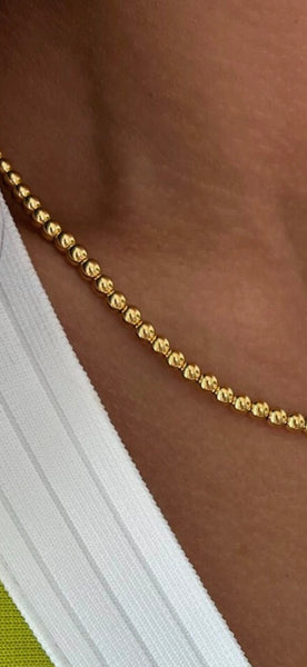 4mm Gold Bead Necklace