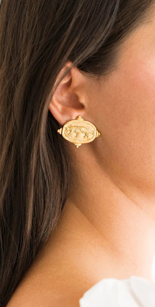 Tiger Intaglio Studs