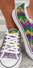 Mardi Gras Faux Glitter Sneakers
