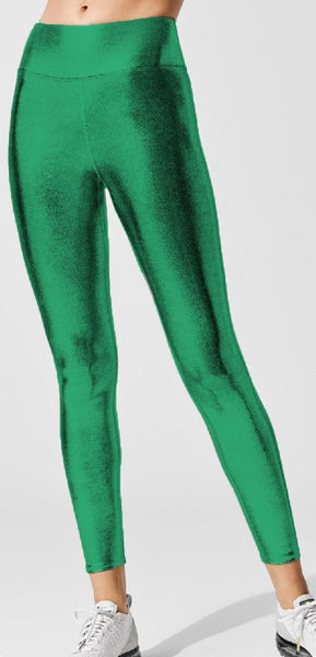 Mardi Gras Adult Metallic Leggings - Green
