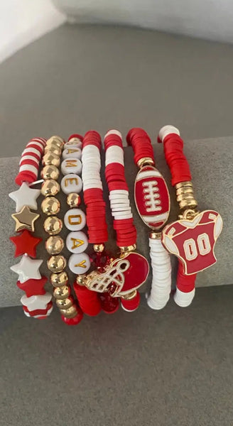 Go Team Bracelet Set - Red