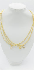 Kiki & Livy Gold Beaded Necklaces with Pearl Initials