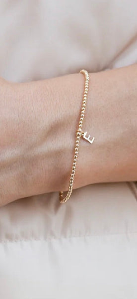 enewton classic gold 2mm bracelet - respect gold initial charm