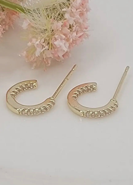 Mini Tiny Rhinestone Hoops