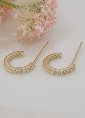 Mini Tiny Rhinestone Hoops