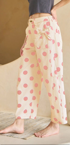 Bows & Polka Dots Barrel Jeans