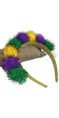 Mardi Gras Light Up Pompom Headband