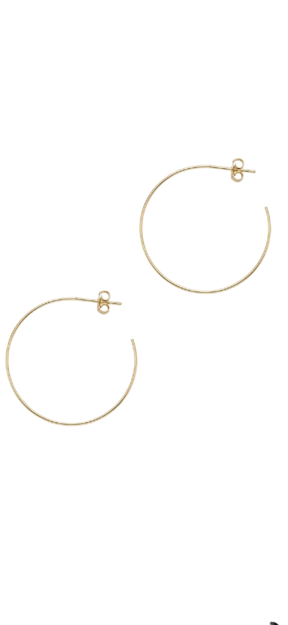 Thin Gold C-Shape Hoop- 2.5"