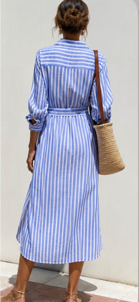 Sophie Striped Shirt Dress