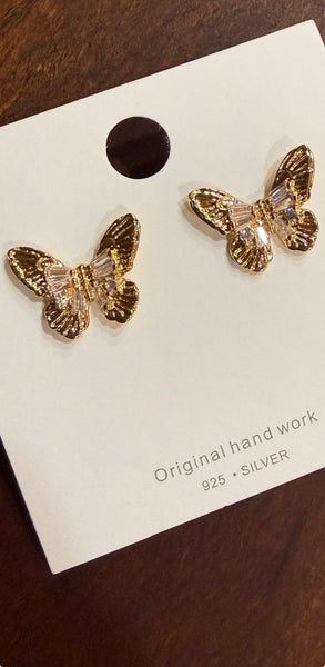 Butterfly-Inspired Gemstone Drop Earrings