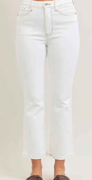 Judy Blue Kicker - High Waisted Kick Flare - White