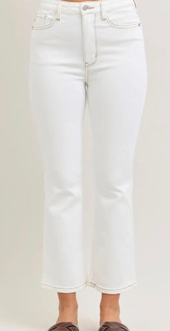 Judy Blue Kicker - High Waisted Kick Flare - White