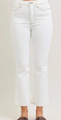 Judy Blue Kicker - High Waisted Kick Flare - White