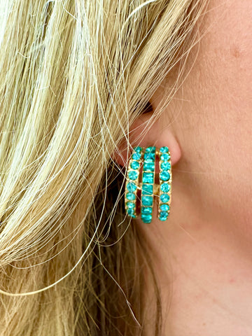 Rhinestone Bow Pearl Earring