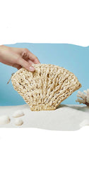Seashell Raffia Coin Pouch